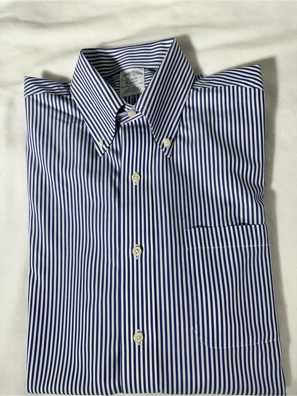 Brooks Brothers Men's Dress Shirt 15.5-33 ClassicThe Original Polo purple/white
